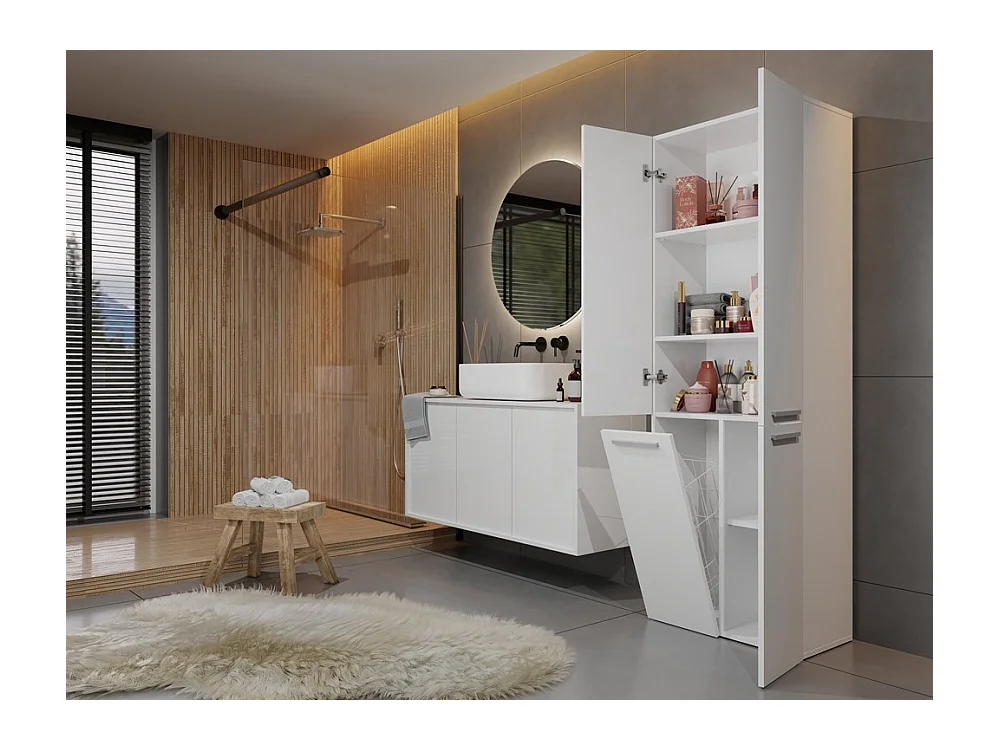 Meble łazienkowe, 174 x 30 x 60 cm, Biały Mat