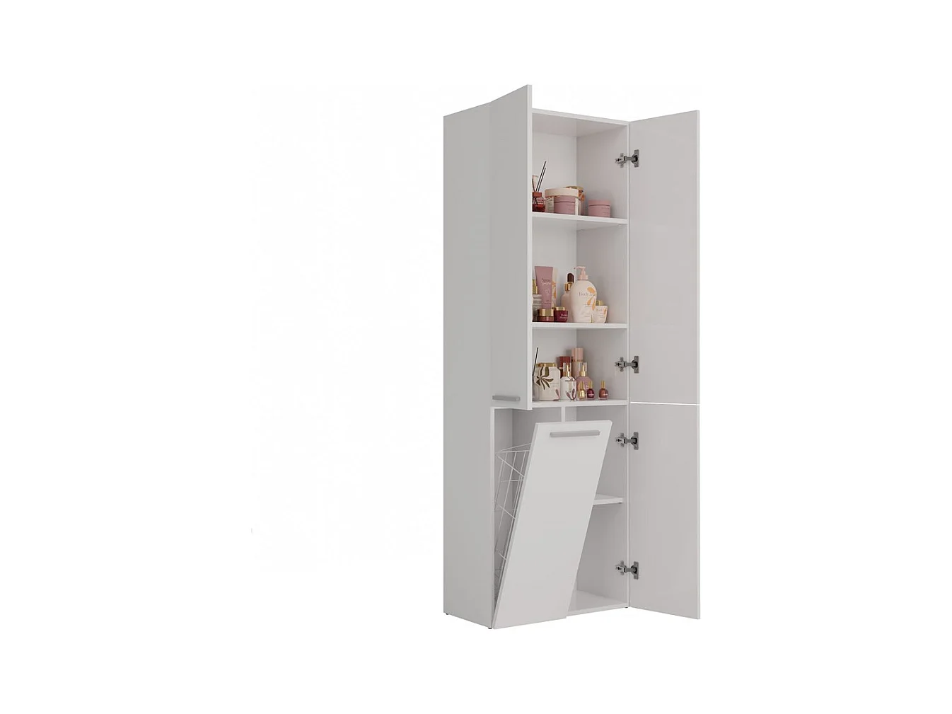 Meuble salle de bain, 174 x 30 x 60 cm, Blanc Mat