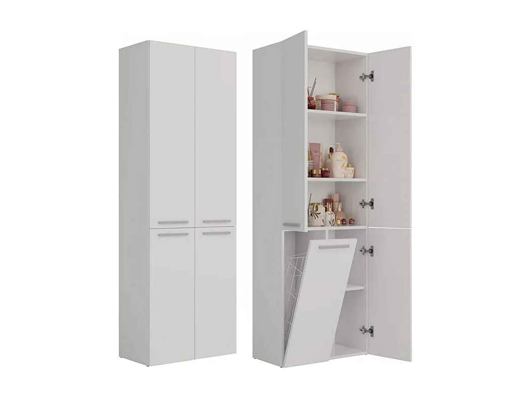 Meuble salle de bain, 174 x 30 x 60 cm, Blanc Mat