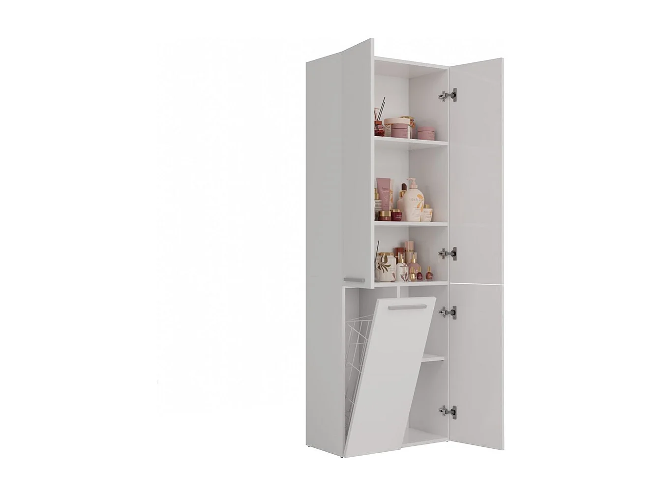 Meuble salle de bain, 174 x 30 x 60 cm, Blanc Mat