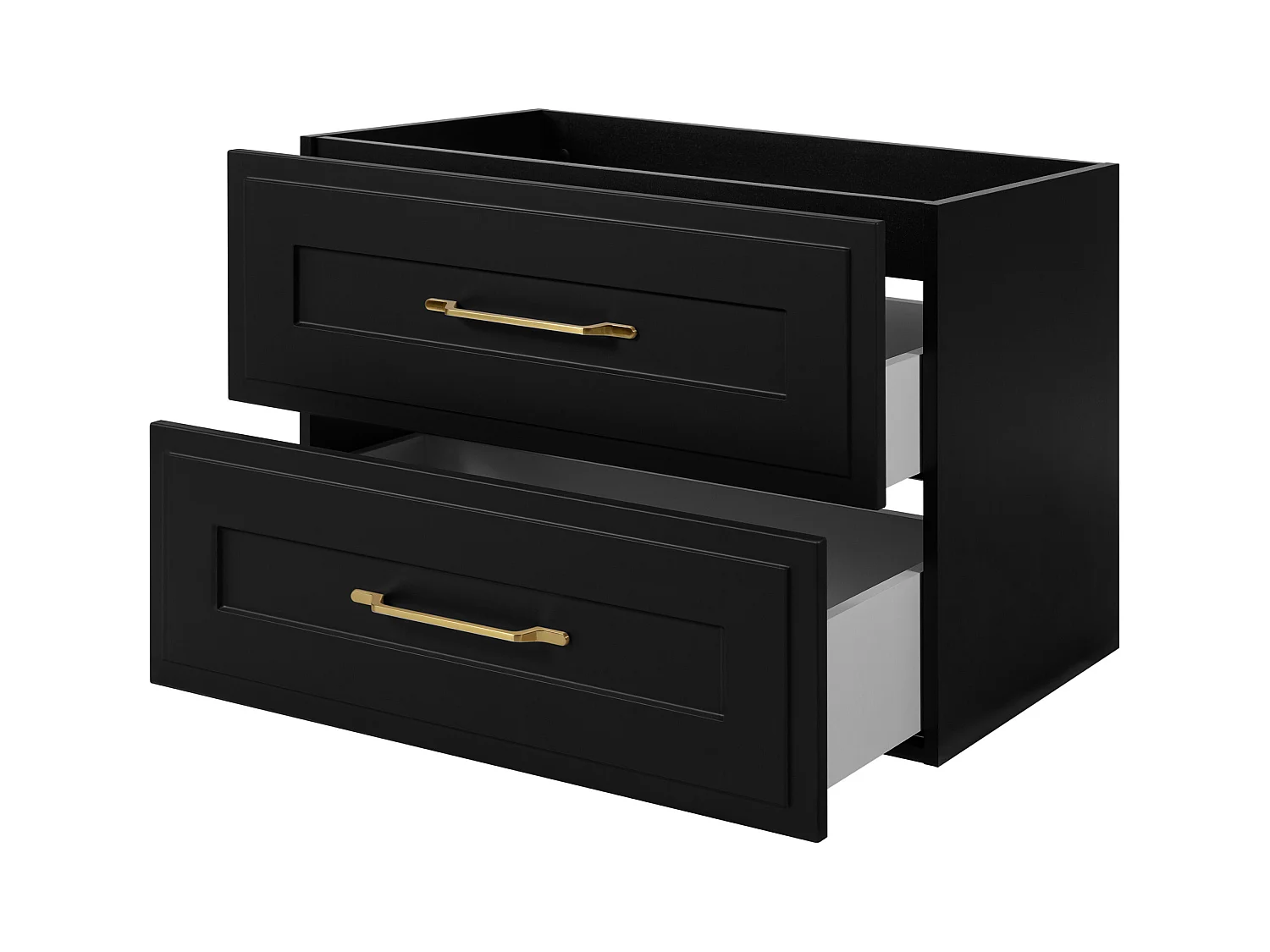 Meuble sous lavabo de style classique, noir, 80 x 57 x 46 cm