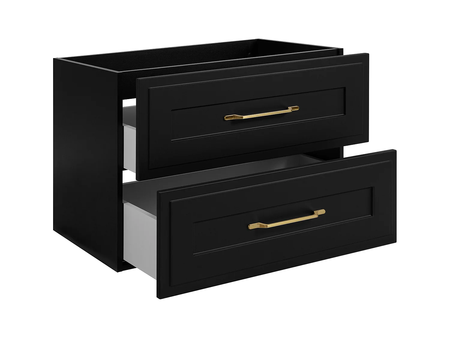 Meuble sous lavabo de style classique, noir, 80 x 57 x 46 cm