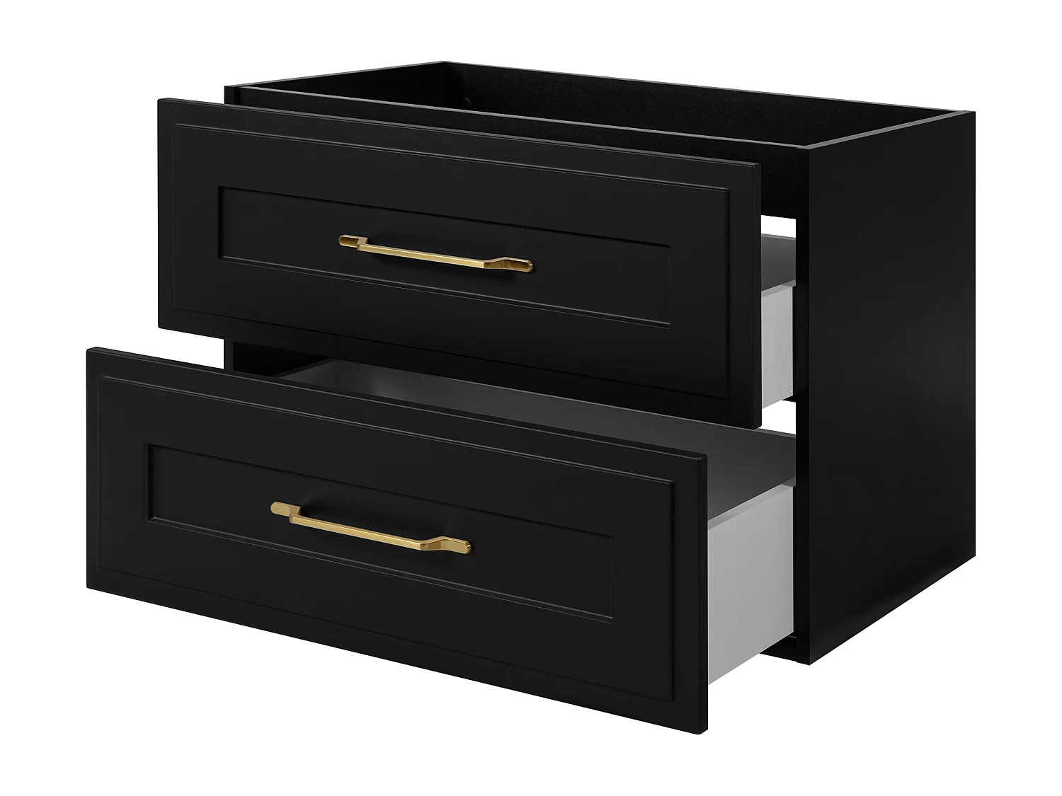 Meuble sous lavabo de style classique, noir, 80 x 57 x 46 cm