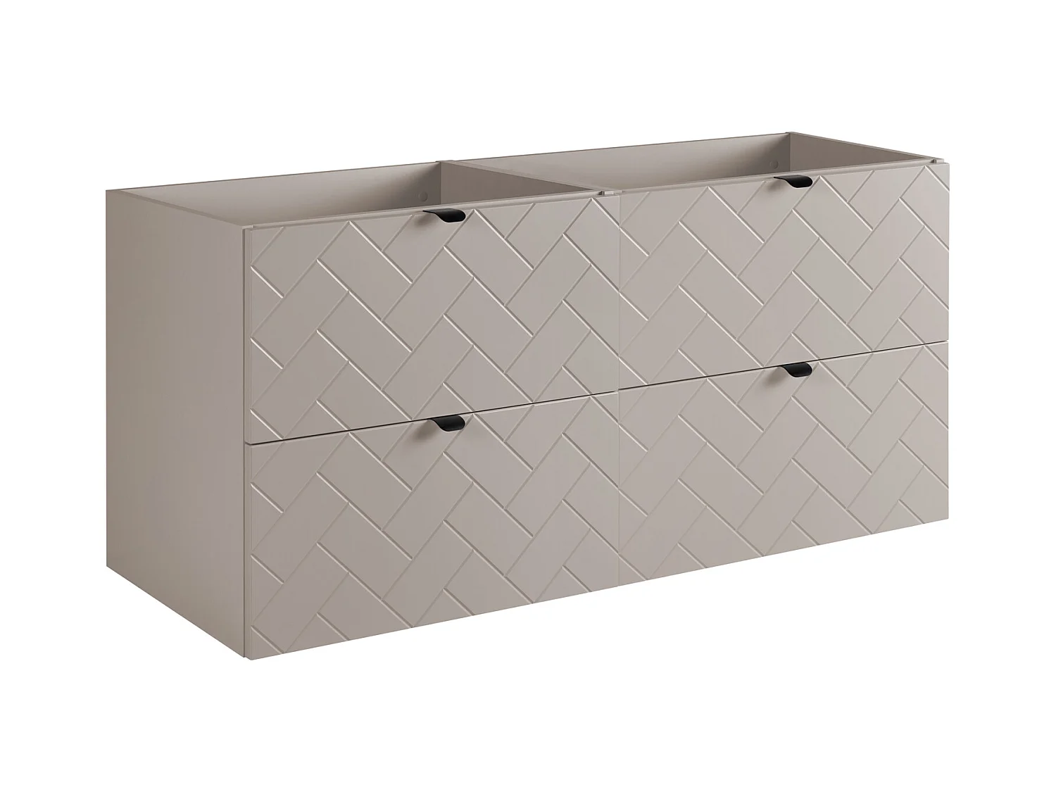 Meuble de salle de bain, Cachemire, 120 x 57 x 46 cm, poignées noires