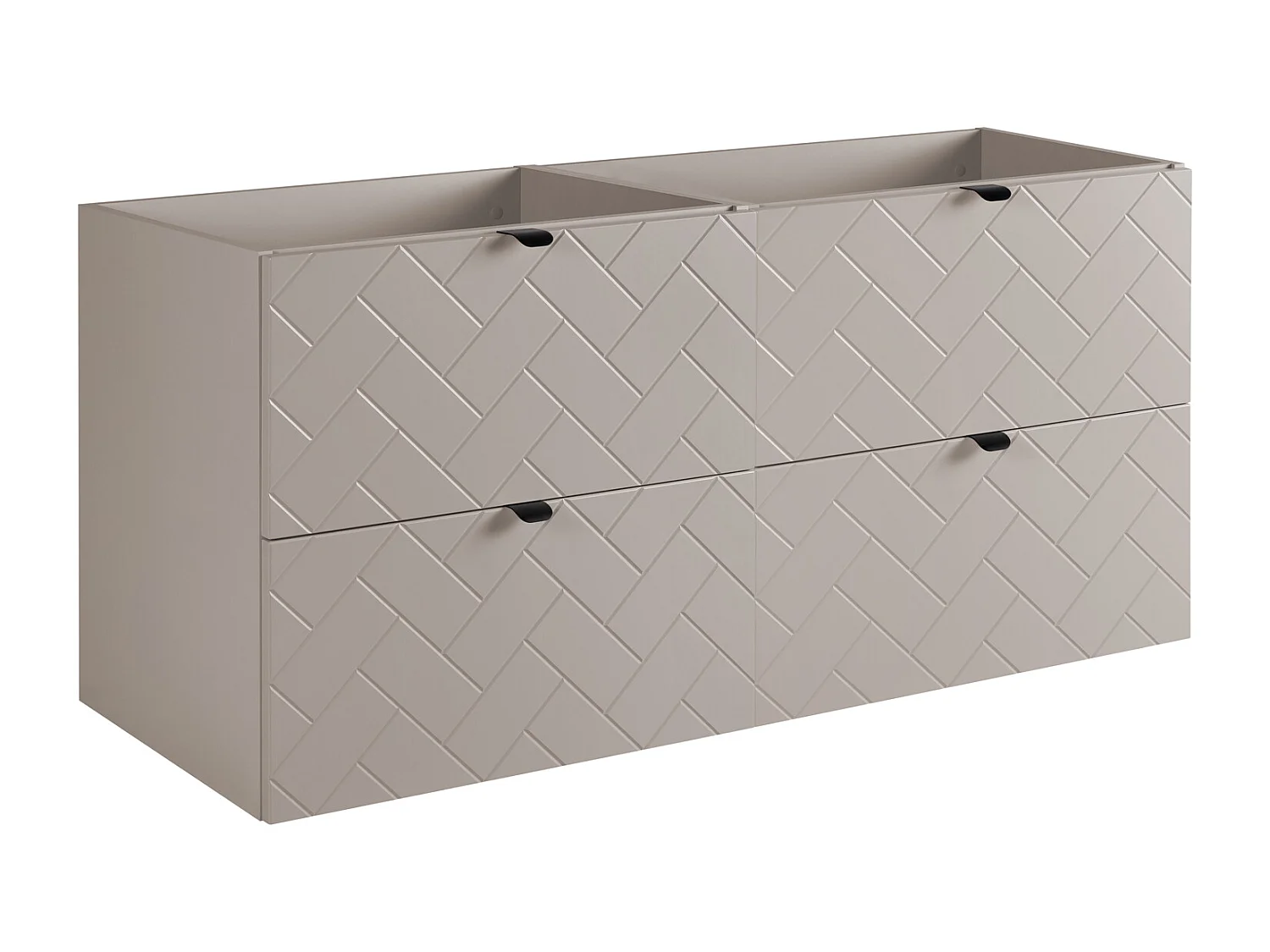 Meuble de salle de bain, Cachemire, 120 x 57 x 46 cm, poignées noires