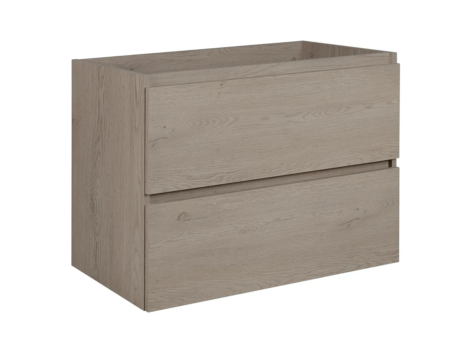 Meuble de salle de bain 80 cm, pieds, Couleur: Chêne Foncé, 80 x 77 x 46 cm, sans plan de travail