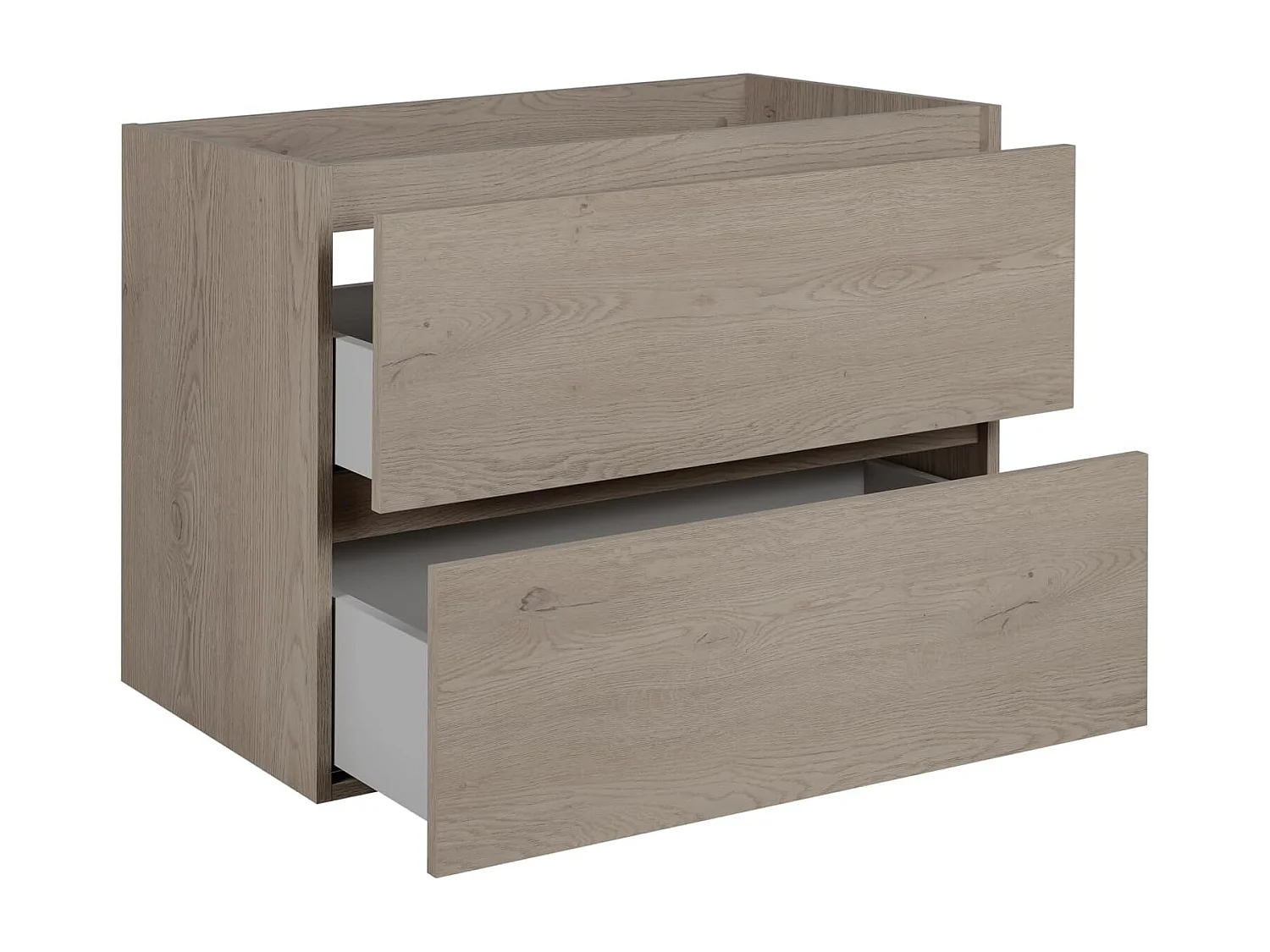 Meuble de salle de bain 80 cm, pieds, Couleur: Chêne Foncé, 80 x 77 x 46 cm, sans plan de travail