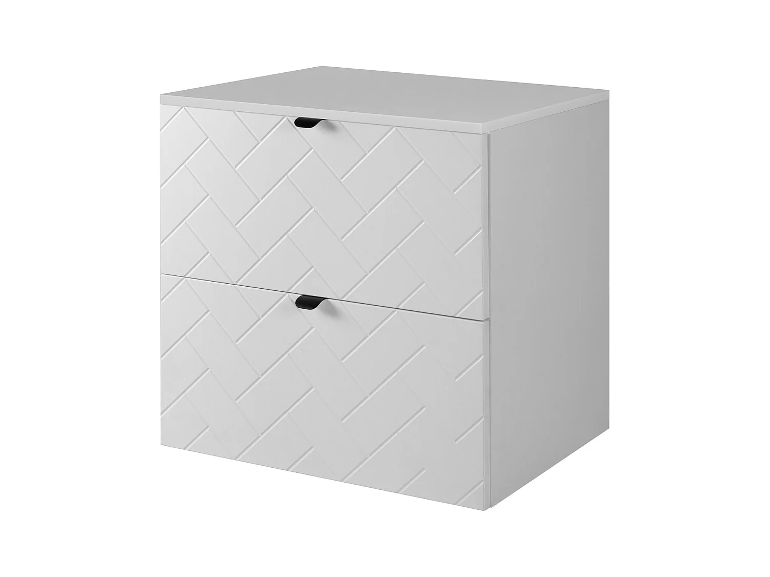 Badkamermeubel, Mat Wit, 60 x 57 x 46 cm, zwarte handgrepen