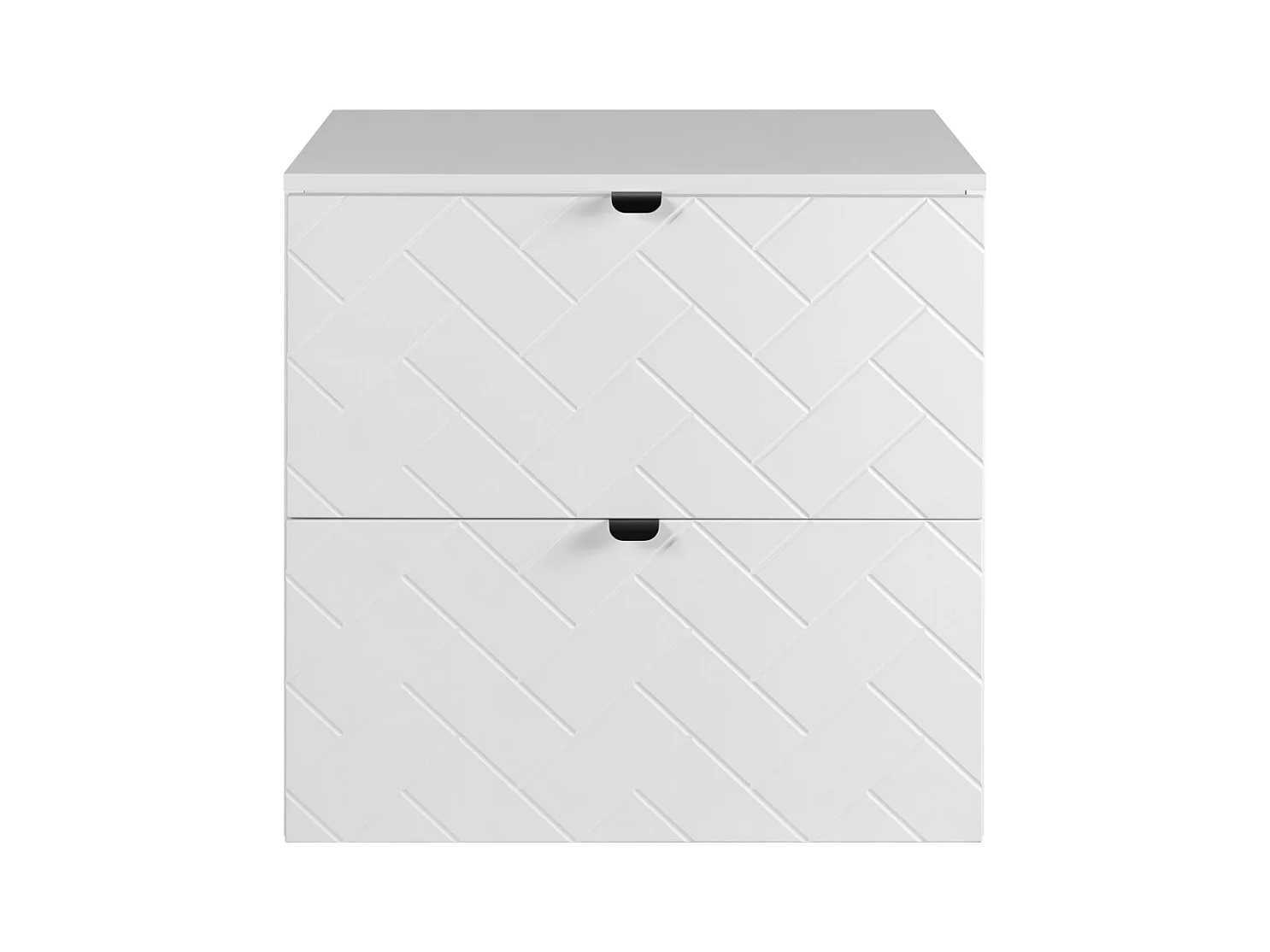 Badkamermeubel, Mat Wit, 60 x 57 x 46 cm, zwarte handgrepen