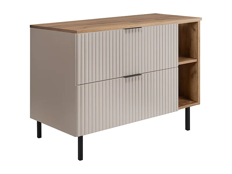 Mueble de lavabo, Cashmere/Roble Craft + tirador negro, 100 x 77 x 46 cm