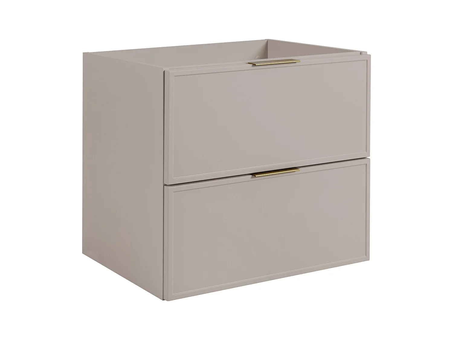 Badezimmerschrank, Kaschmir, Goldgriff, 46 x 60 x 57 cm