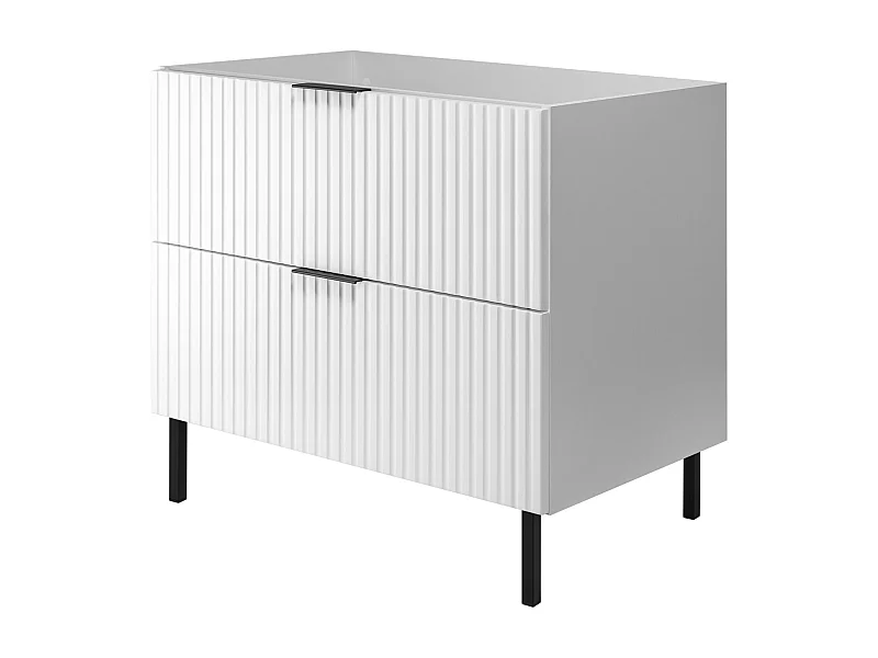 Mueble de lavabo, Blanco + tirador negro, 80 x 77 x 46 cm