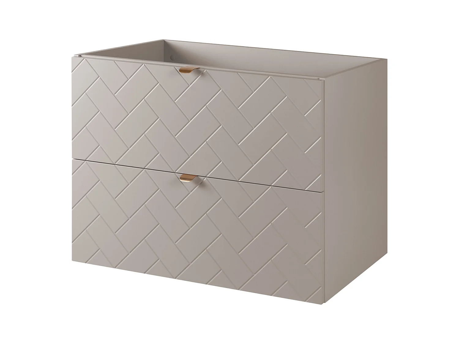 Meuble de salle de bain, Cachemire, 80 x 57 x 46 cm, poignées dorées