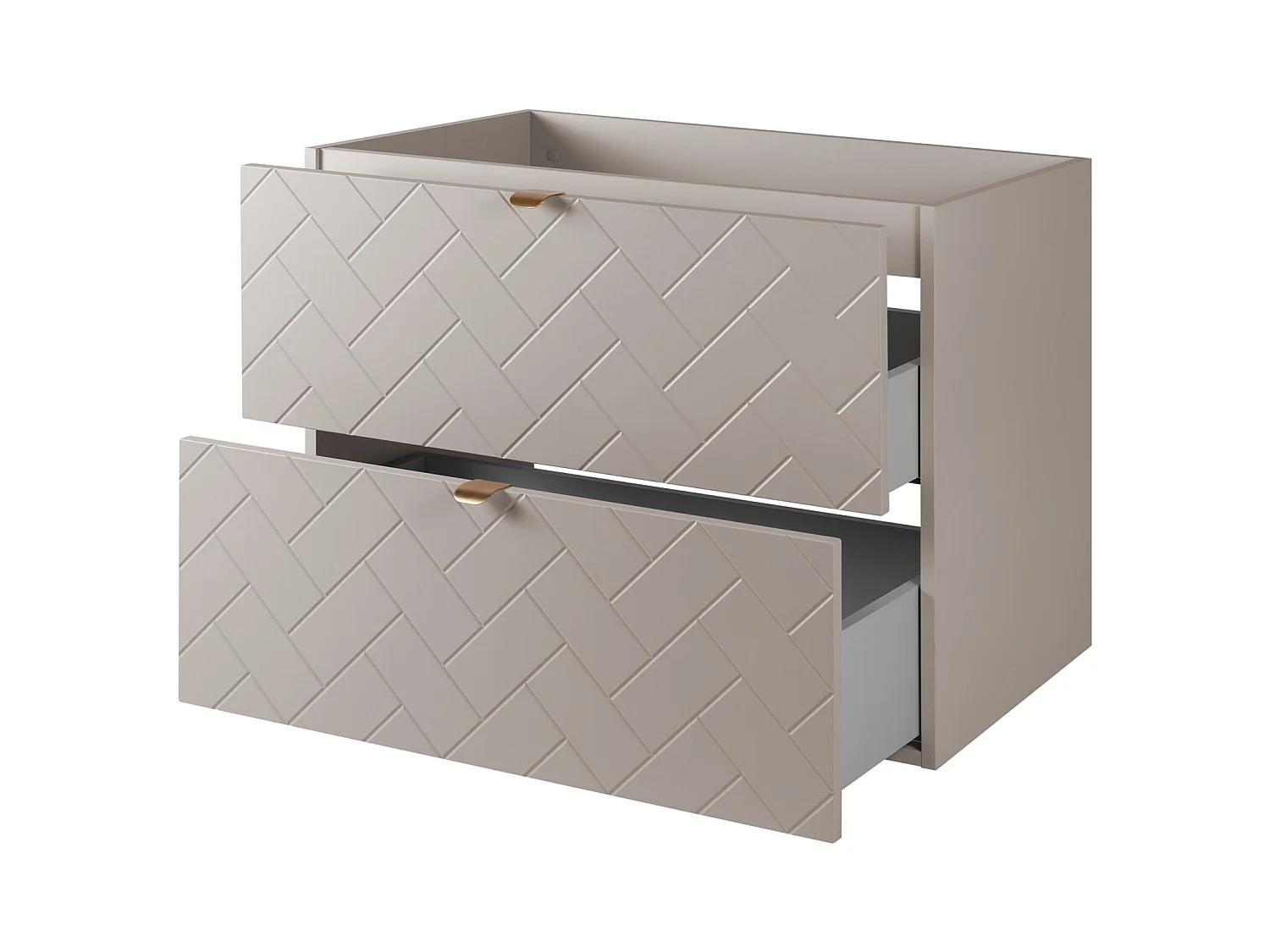 Meuble de salle de bain, Cachemire, 80 x 57 x 46 cm, poignées dorées