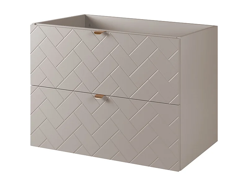 Badezimmermöbel, Kaschmir, 80 x 57 x 46 cm, goldene Griffe