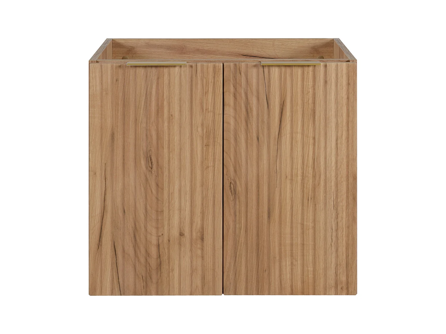 Meuble vasque, Chêne Craft + poignée dorée, 60 x 57 x 46 cm