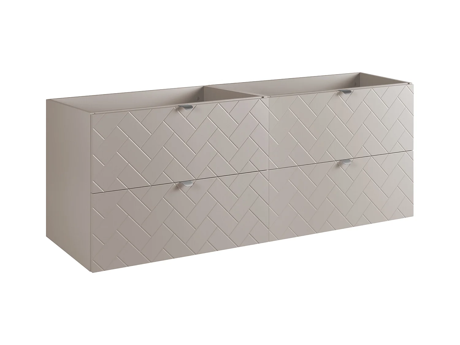 Badezimmermöbel, Kaschmir, 160 x 57 x 46 cm, silberne Griffe