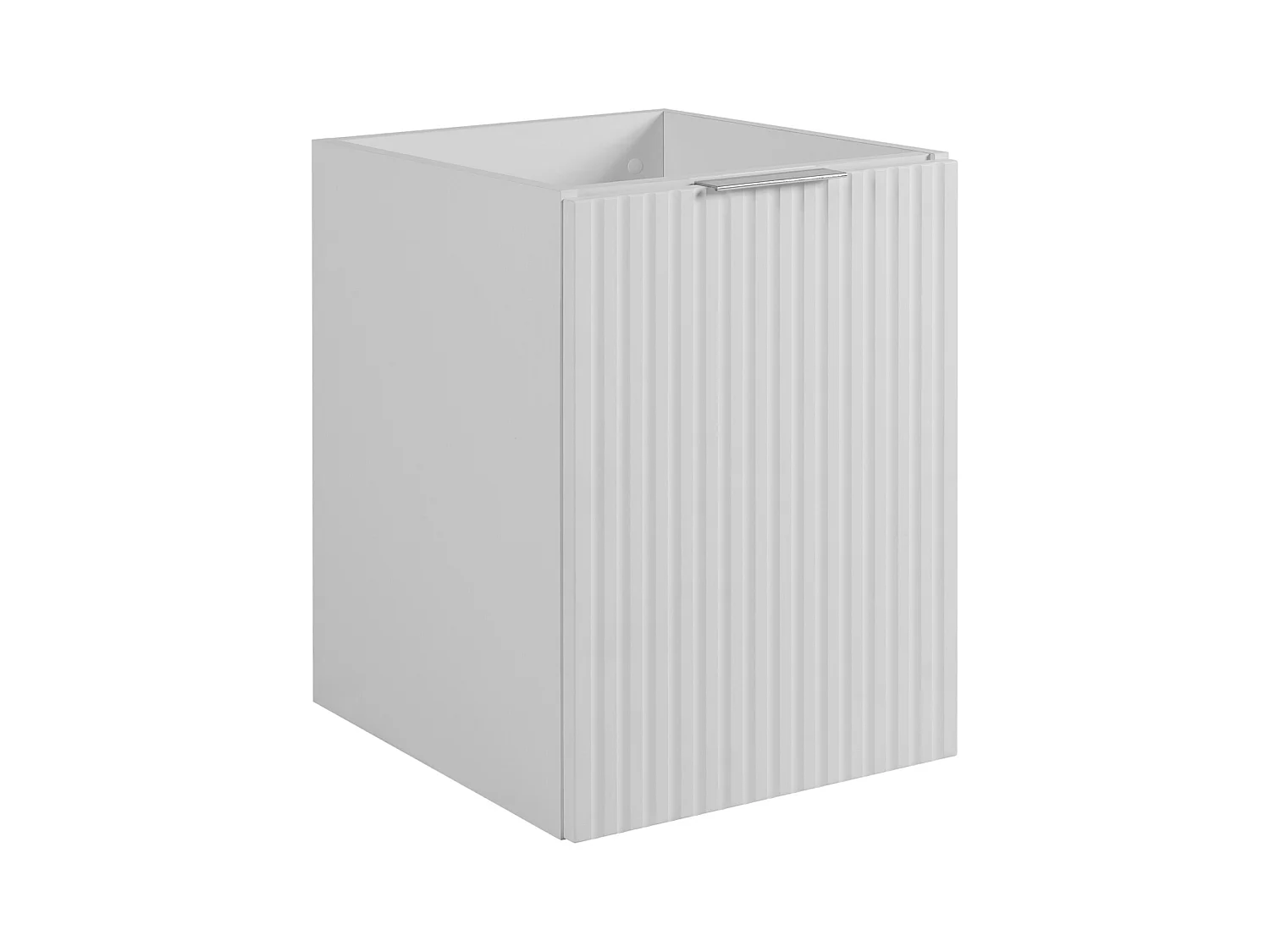 Meuble vasque, Blanc + poignée argentée, 40 x 57 x 46 cm