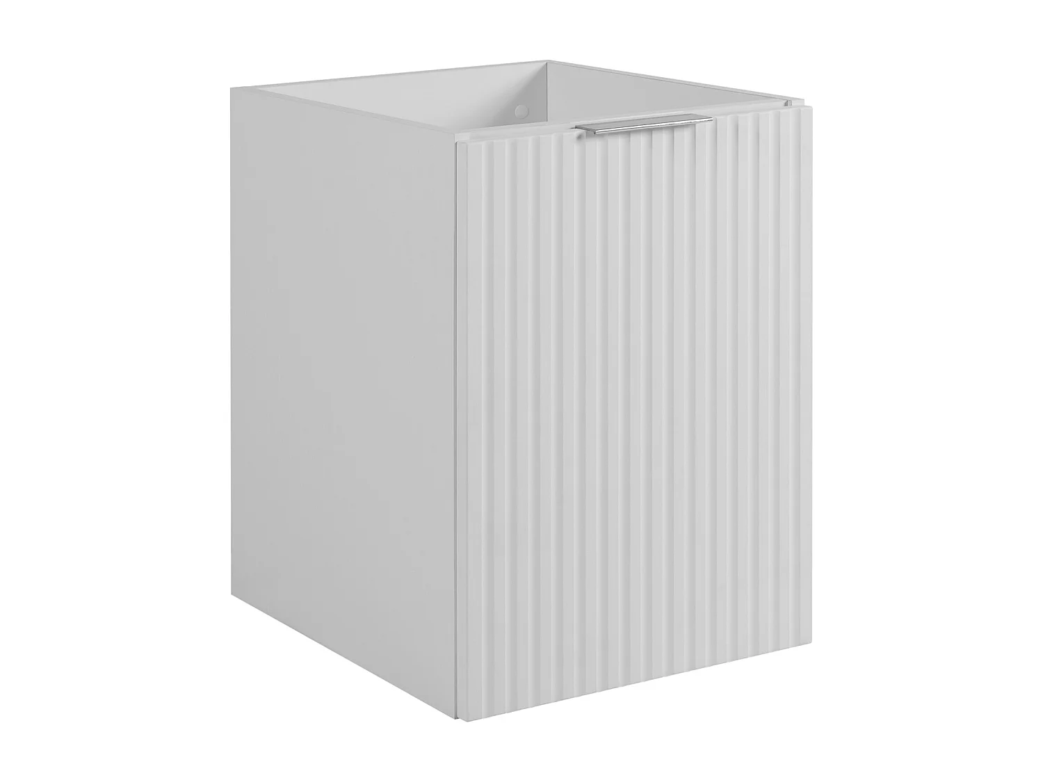 Mueble de lavabo, Blanco + tirador plateado, 40 x 57 x 46 cm
