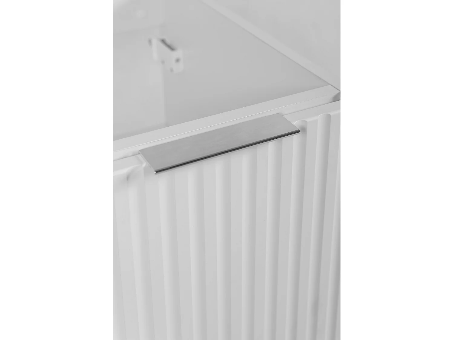 Mueble de lavabo, Blanco + tirador plateado, 40 x 57 x 46 cm