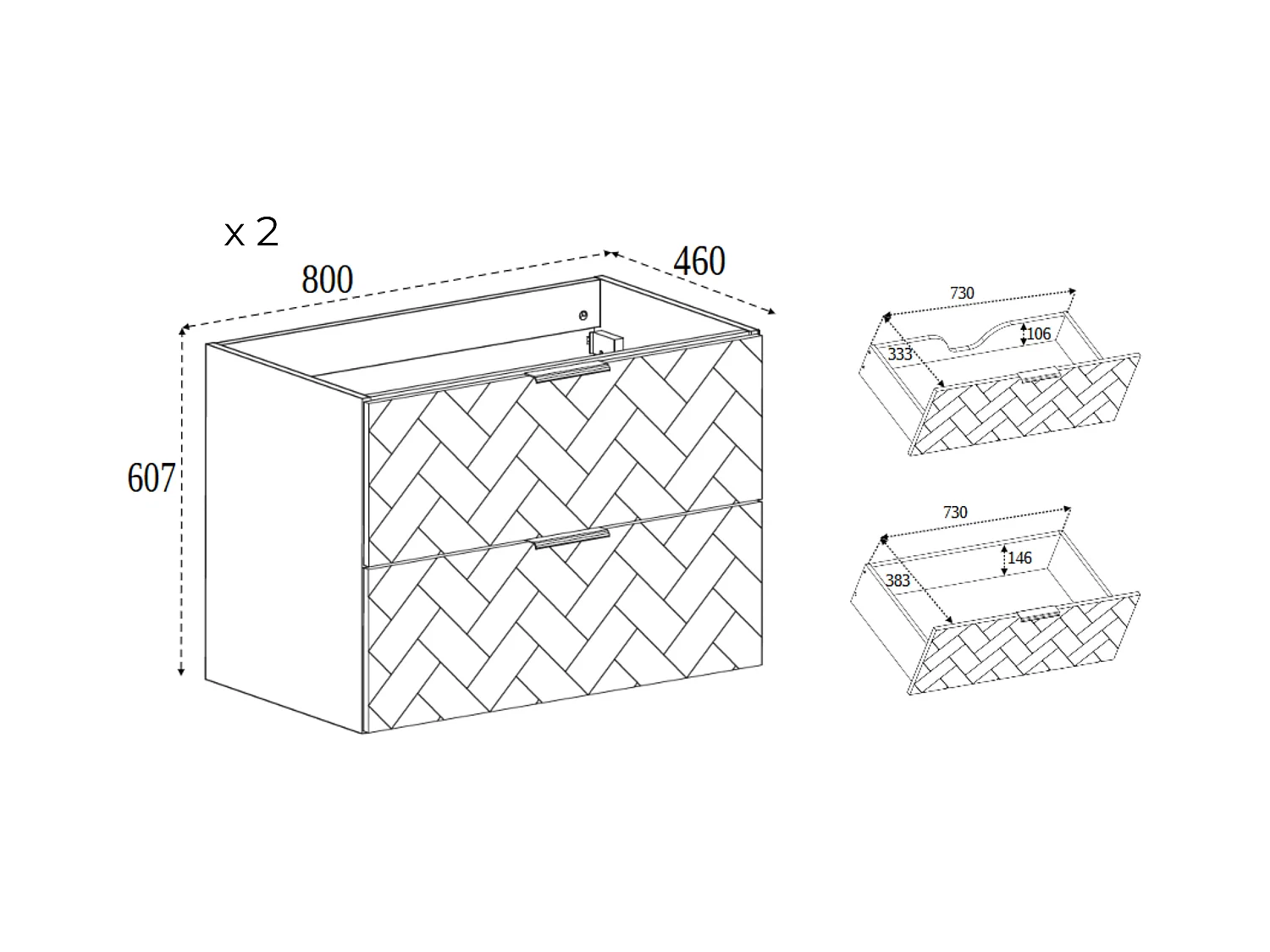 Meuble de salle de bain, Cachemire, 160 x 57 x 46 cm, poignées dorées