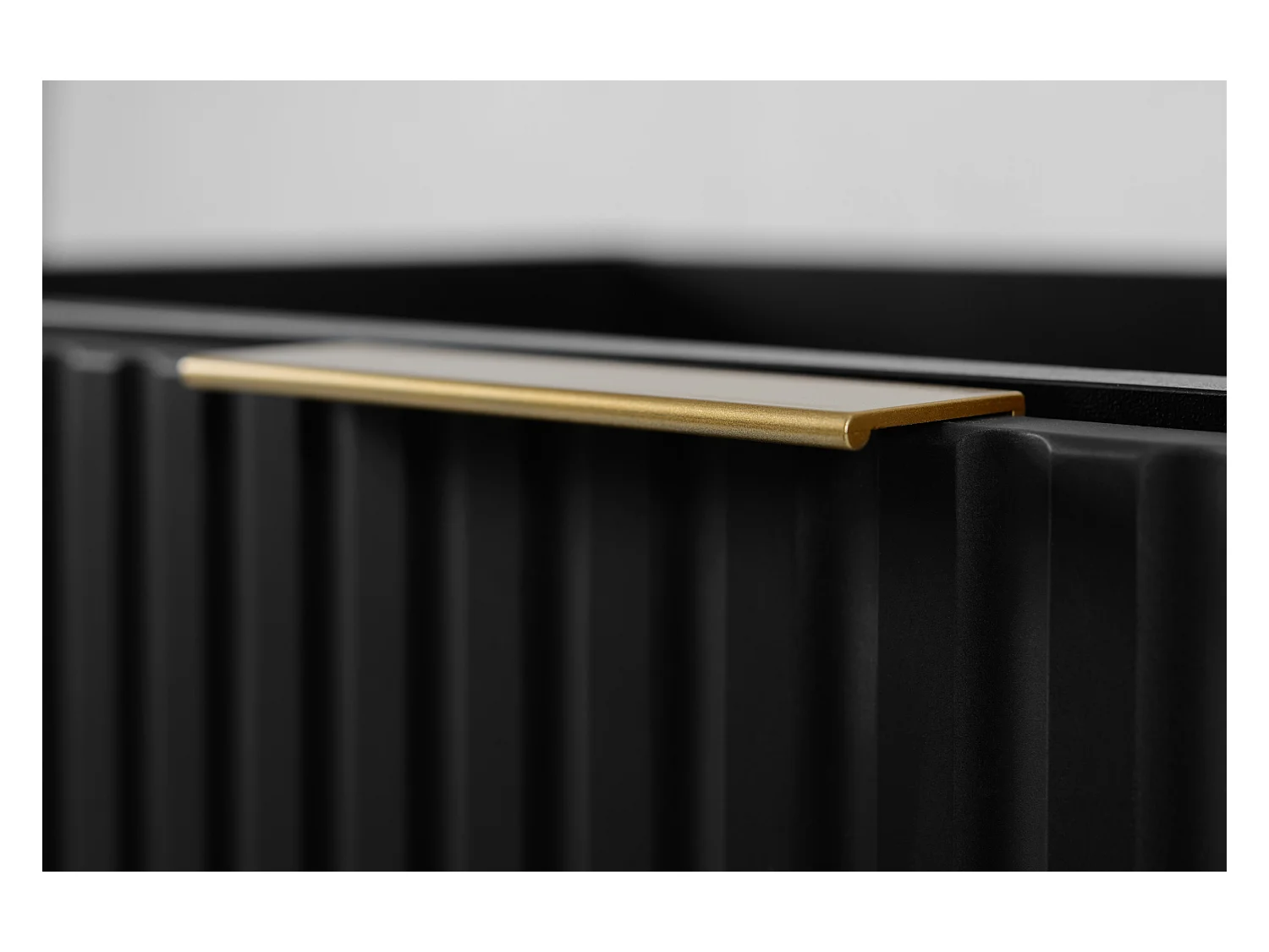 Szafka łazienkowa z drzwiami, Czarny + złoty uchwyt, 80 x 57 x 46 cm