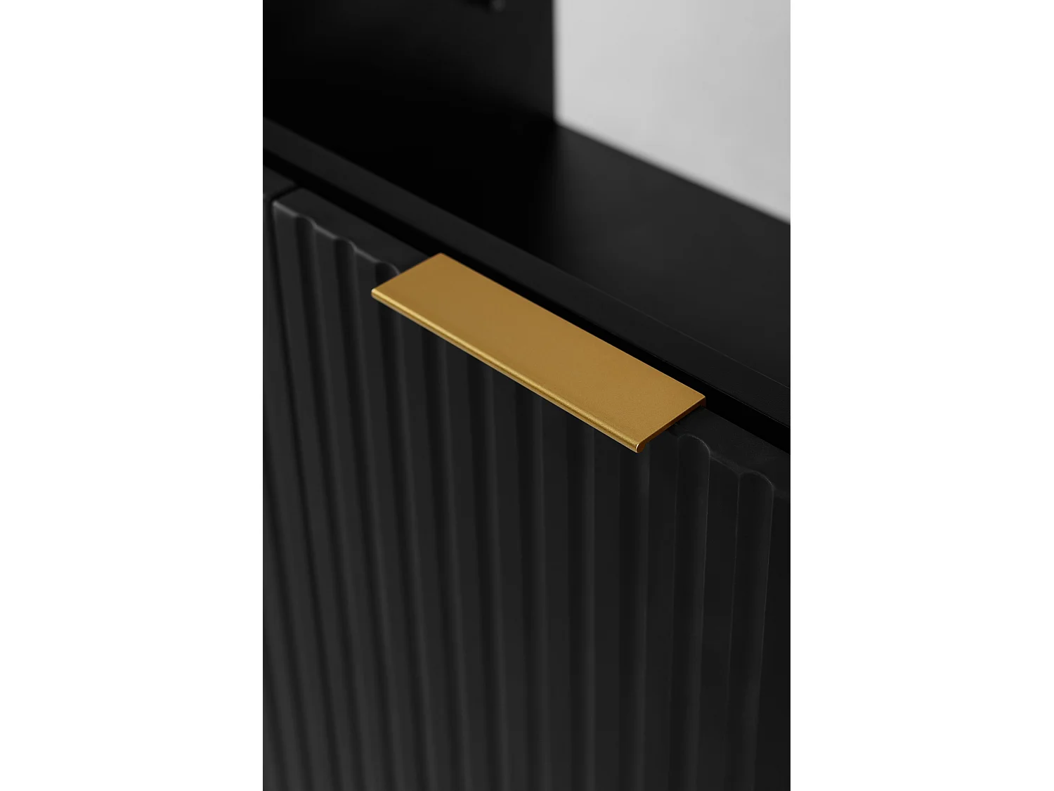 Mobile da bagno, Nero + maniglia dorata, 80 x 57 x 46 cm