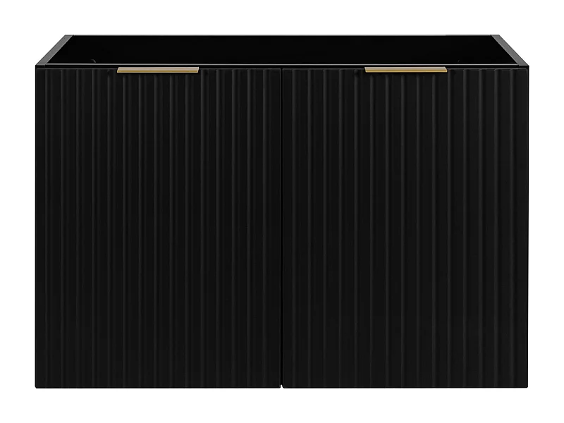 Badezimmermöbel, Schwarz + Goldgriff, 80 x 57 x 46 cm