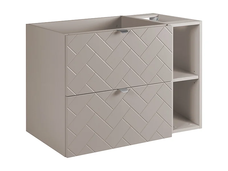 Meuble de salle de bain, Cachemire, 80 x 57 x 46 cm, poignées argentées