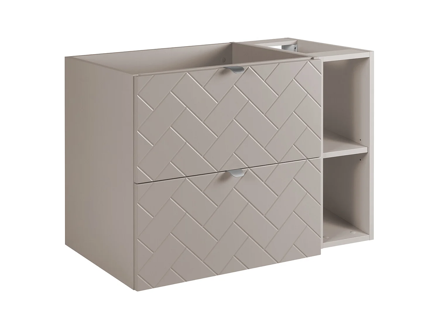 Meuble de salle de bain, Cachemire, 80 x 57 x 46 cm, poignées argentées