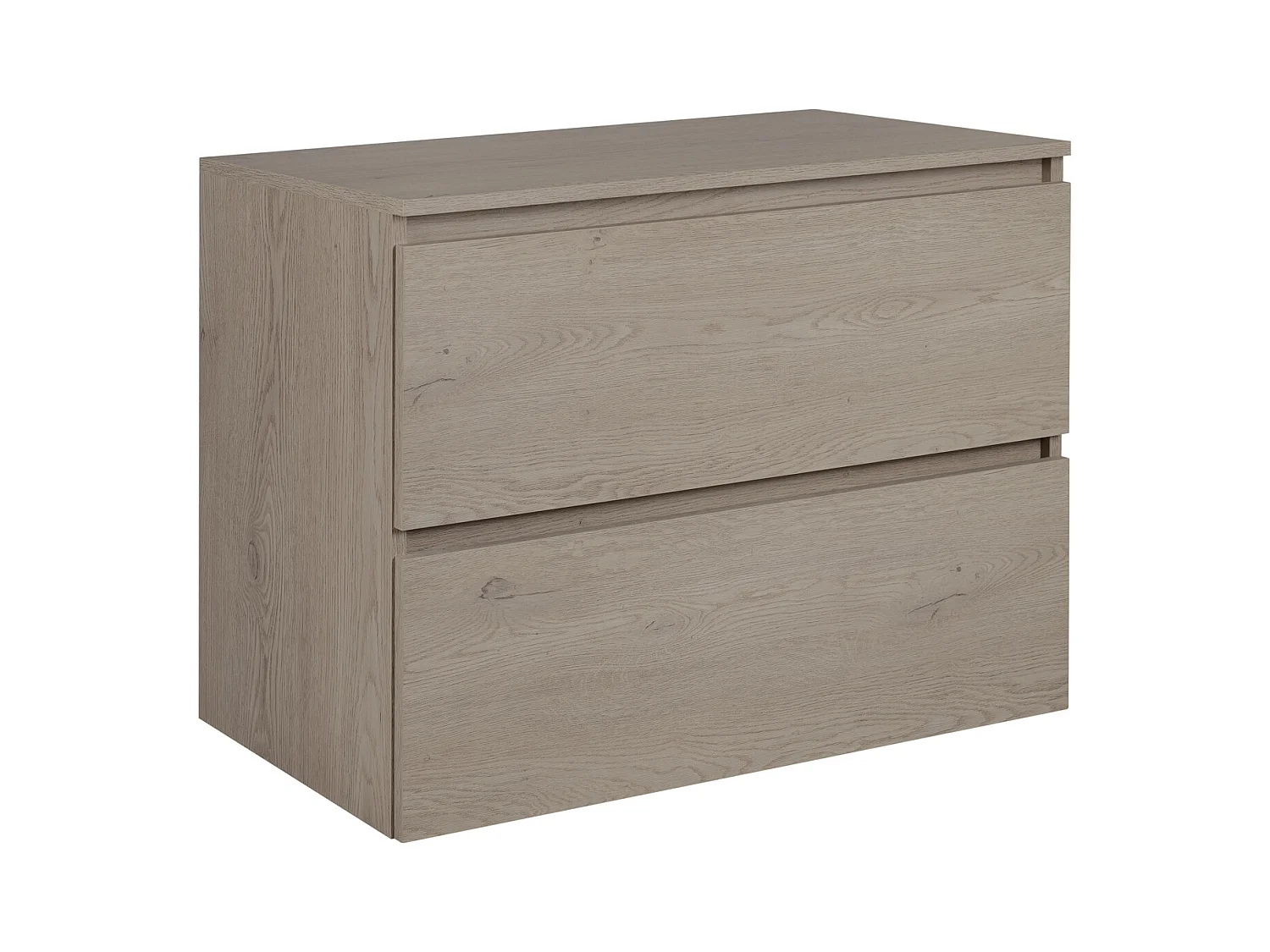 Badezimmermöbel 80 cm mit oberer Arbeitsplatte, Farbe: Dunkle Eiche, 80 x 57 x 46 cm