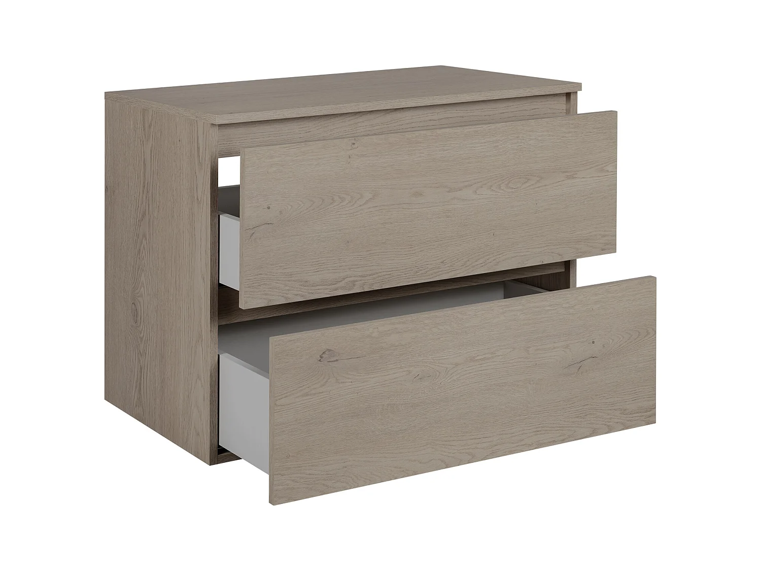 Badezimmermöbel 80 cm mit oberer Arbeitsplatte, Farbe: Dunkle Eiche, 80 x 57 x 46 cm