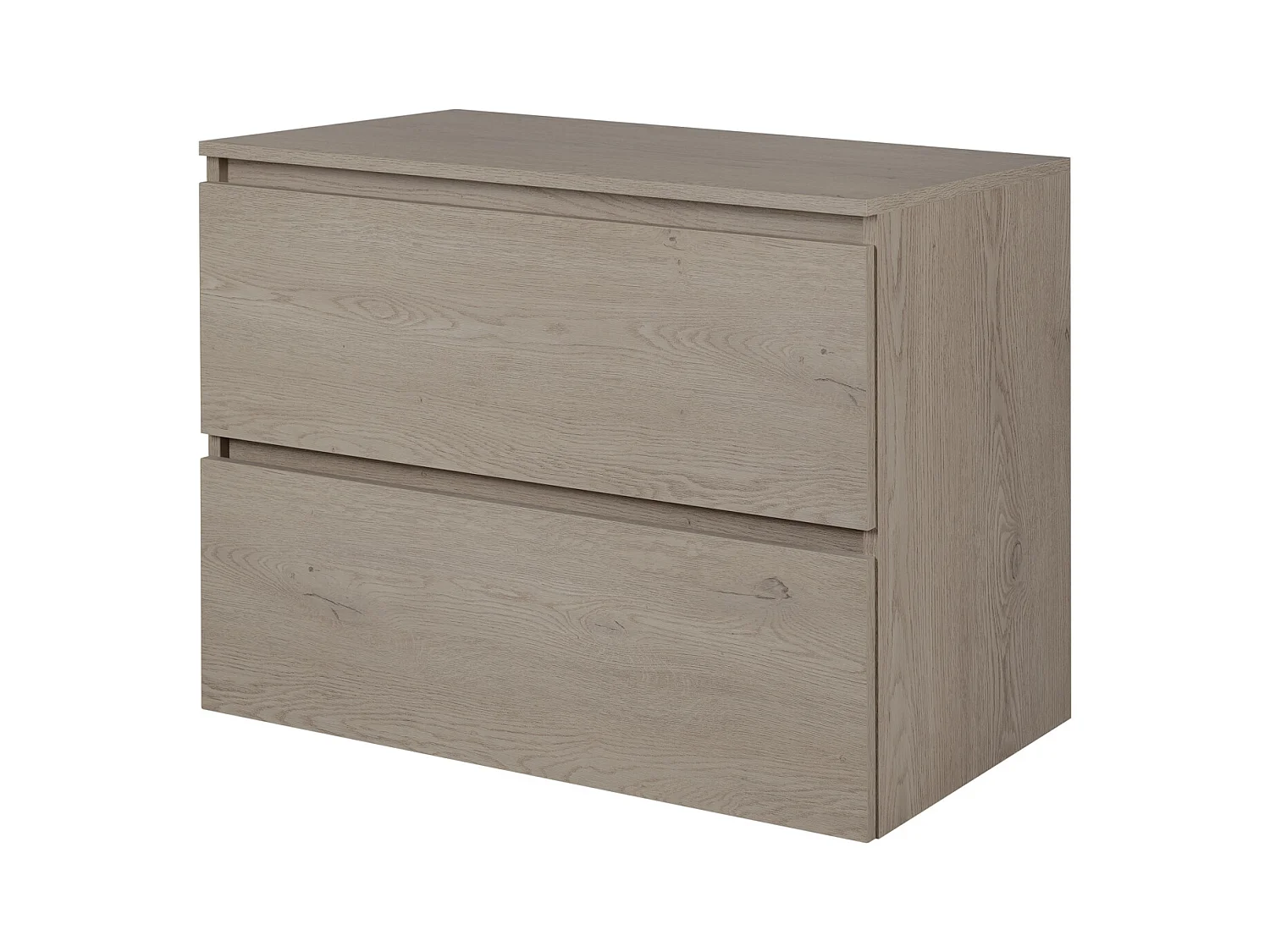 Meuble de salle de bain 80 cm avec plan de travail supérieur, Couleur: Chêne Foncé, 80 x 57 x 46 cm