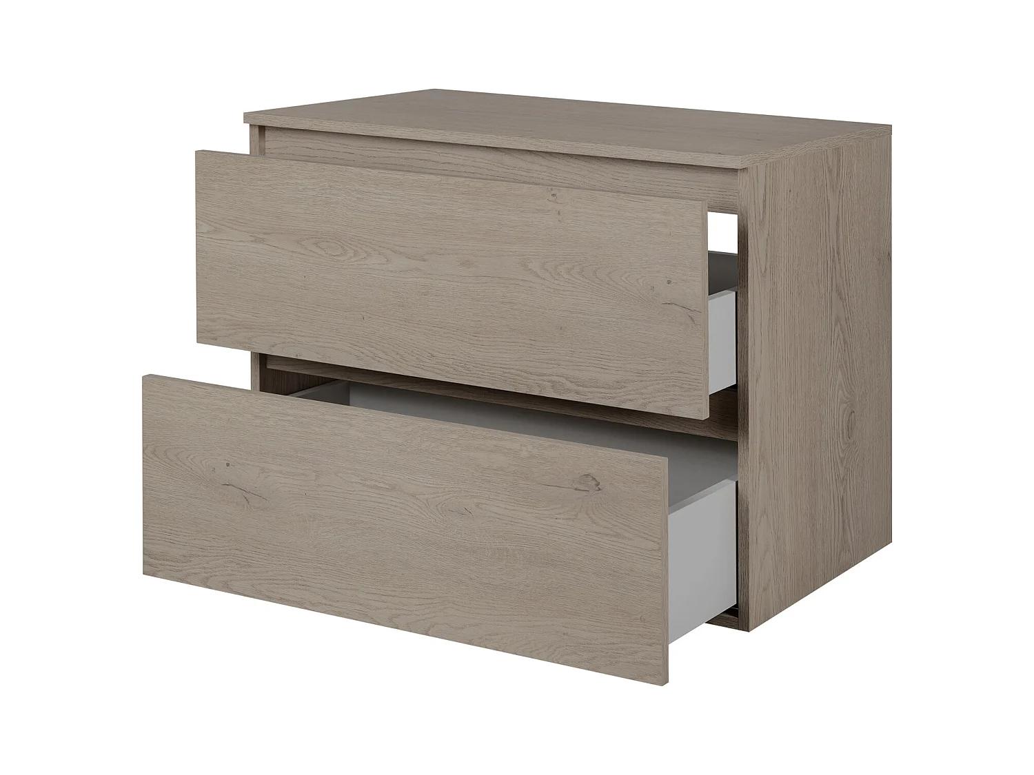 Meuble de salle de bain 80 cm avec plan de travail supérieur, Couleur: Chêne Foncé, 80 x 57 x 46 cm