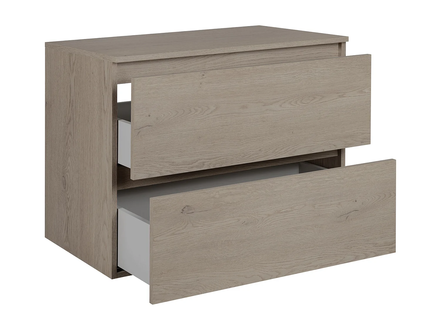 Meuble de salle de bain 80 cm avec plan de travail supérieur, Couleur: Chêne Foncé, 80 x 57 x 46 cm