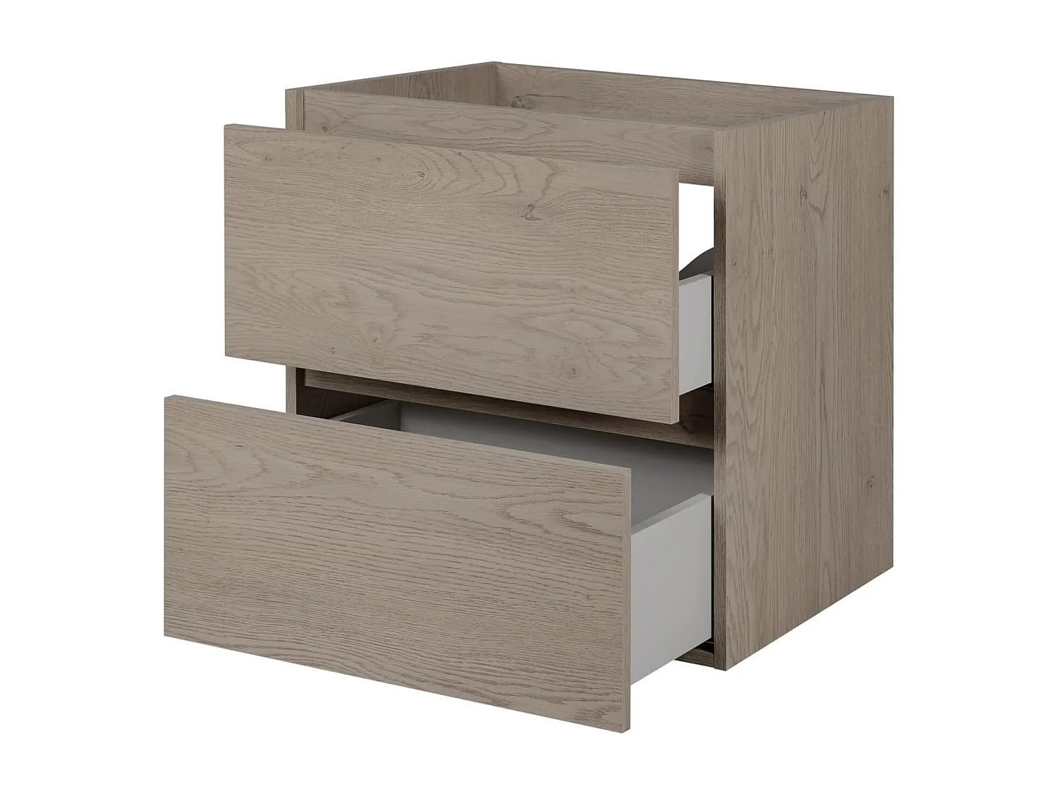 Meuble de salle de bain 120 cm (2 X 60) + pieds meuble, Couleur: Chêne Foncé, 120 x 77 x 46 cm, sans plan de travail