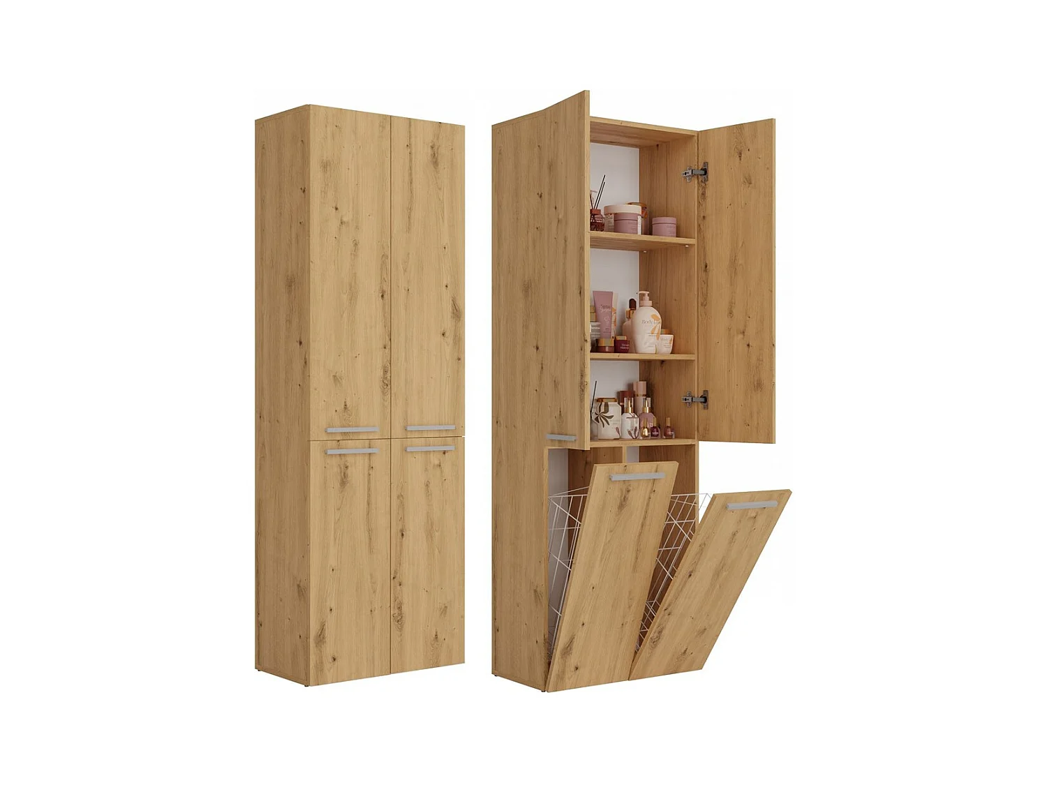 Badezimmermöbel, 174 x 30 x 60 cm, Artisan Oak