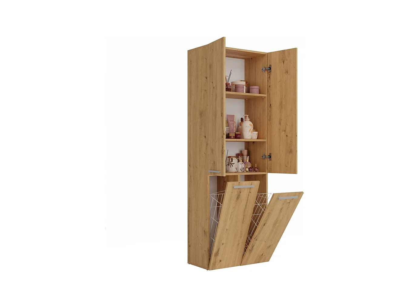 Meuble salle de bain, 174 x 30 x 60 cm, Chêne Artisan