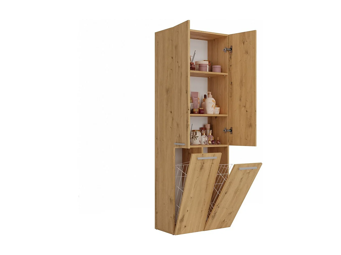 Meuble salle de bain, 174 x 30 x 60 cm, Chêne Artisan