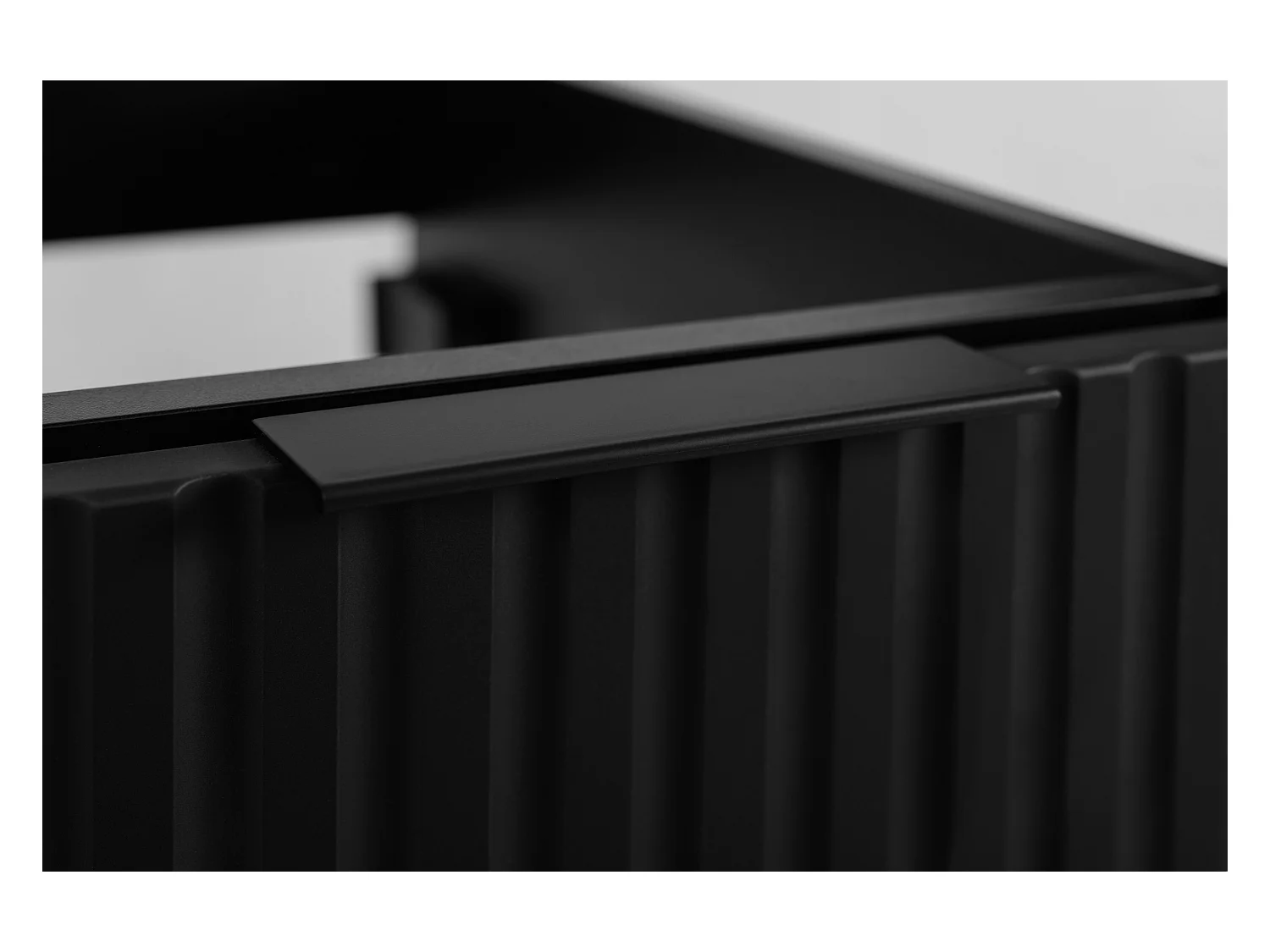 Meuble vasque, Noir + poignée noire, 80 x 57 x 46 cm