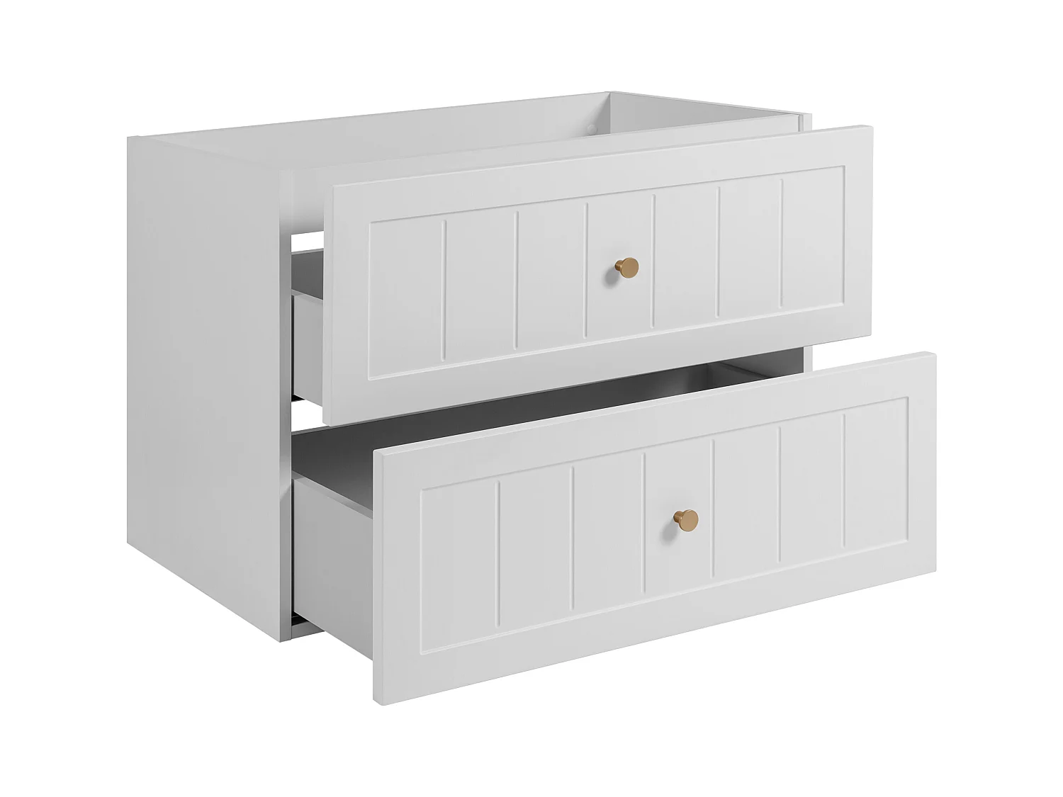 Meuble sous lavabo de style classique, blanc, 80 x 57 x 46 cm