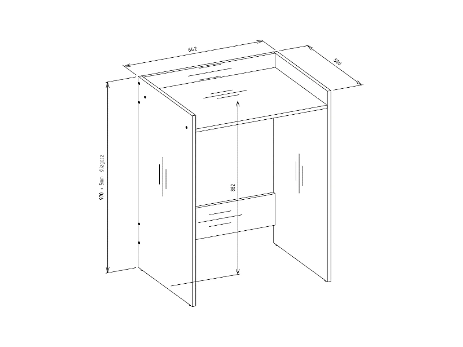 Waschmaschinenschrank, Artisan Oak, 64 x 97,5 x 50 cm