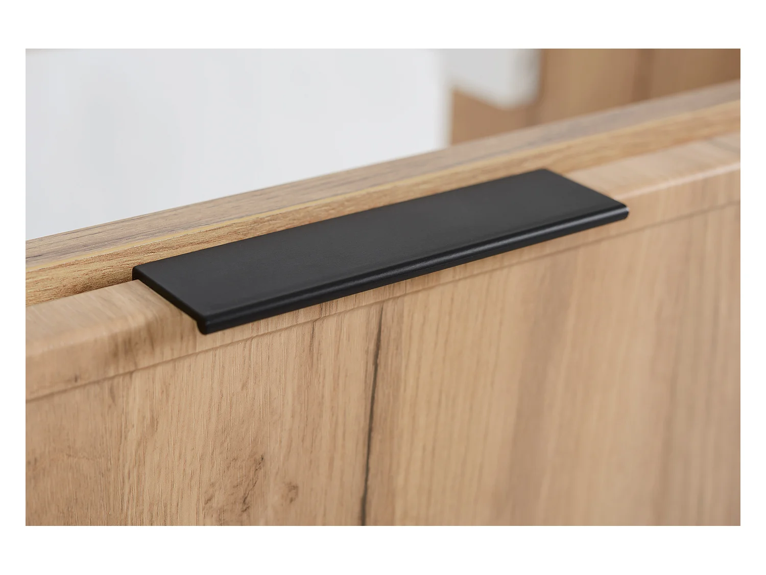 Badezimmerschrank, Craft-Eiche, schwarzer Griff, 46 x 60 x 57 cm