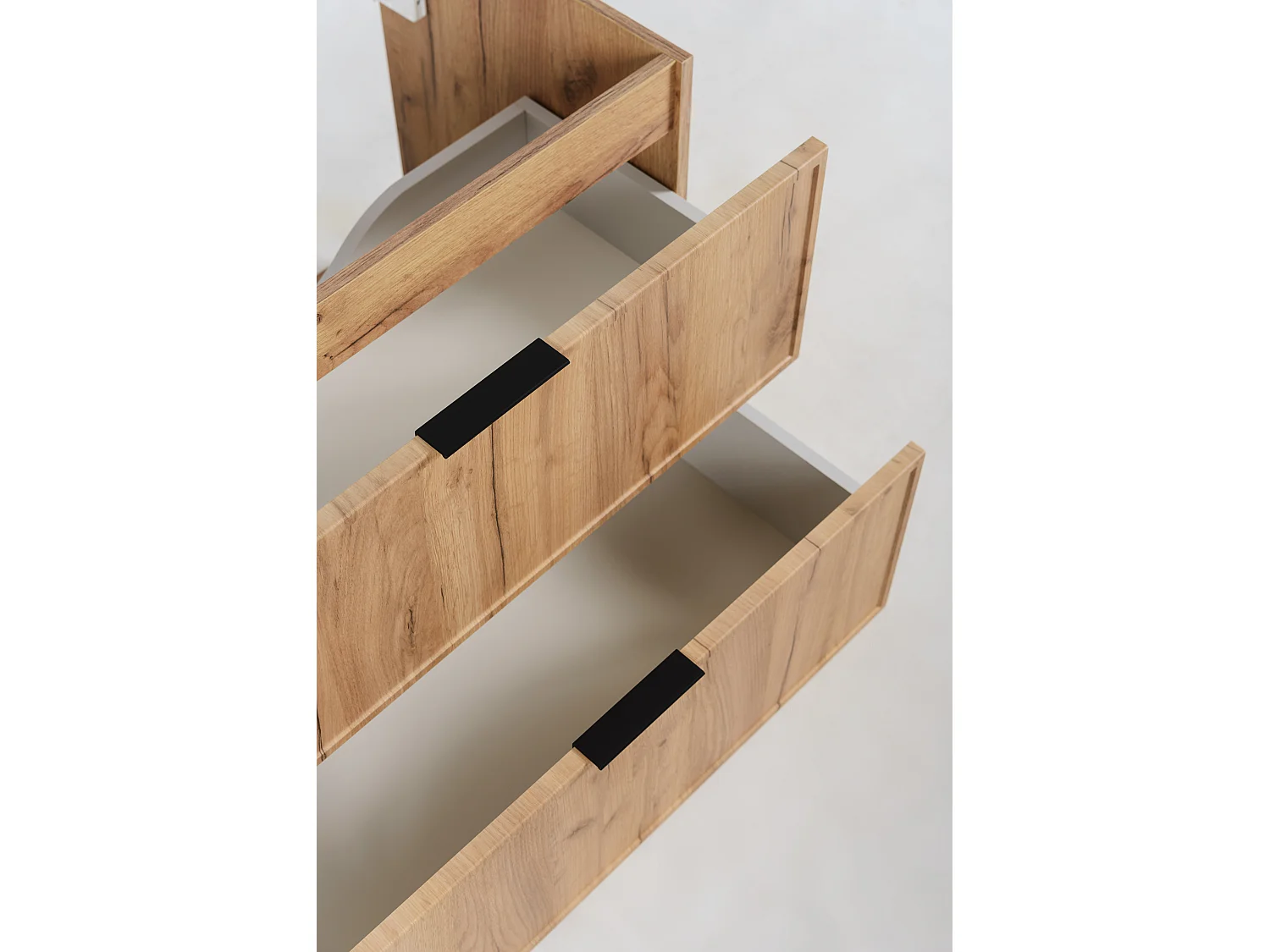 Meuble de salle de bain, Chêne Craft, poignée noire, 46 x 60 x 57 cm