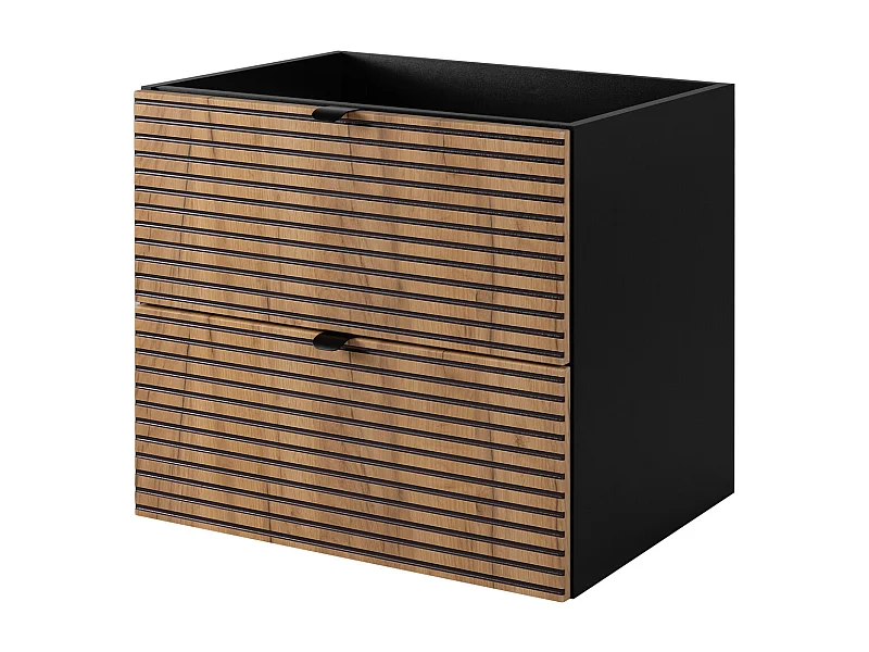 Meuble de salle de bain, Noir Mat, 60 x 57 x 46 cm