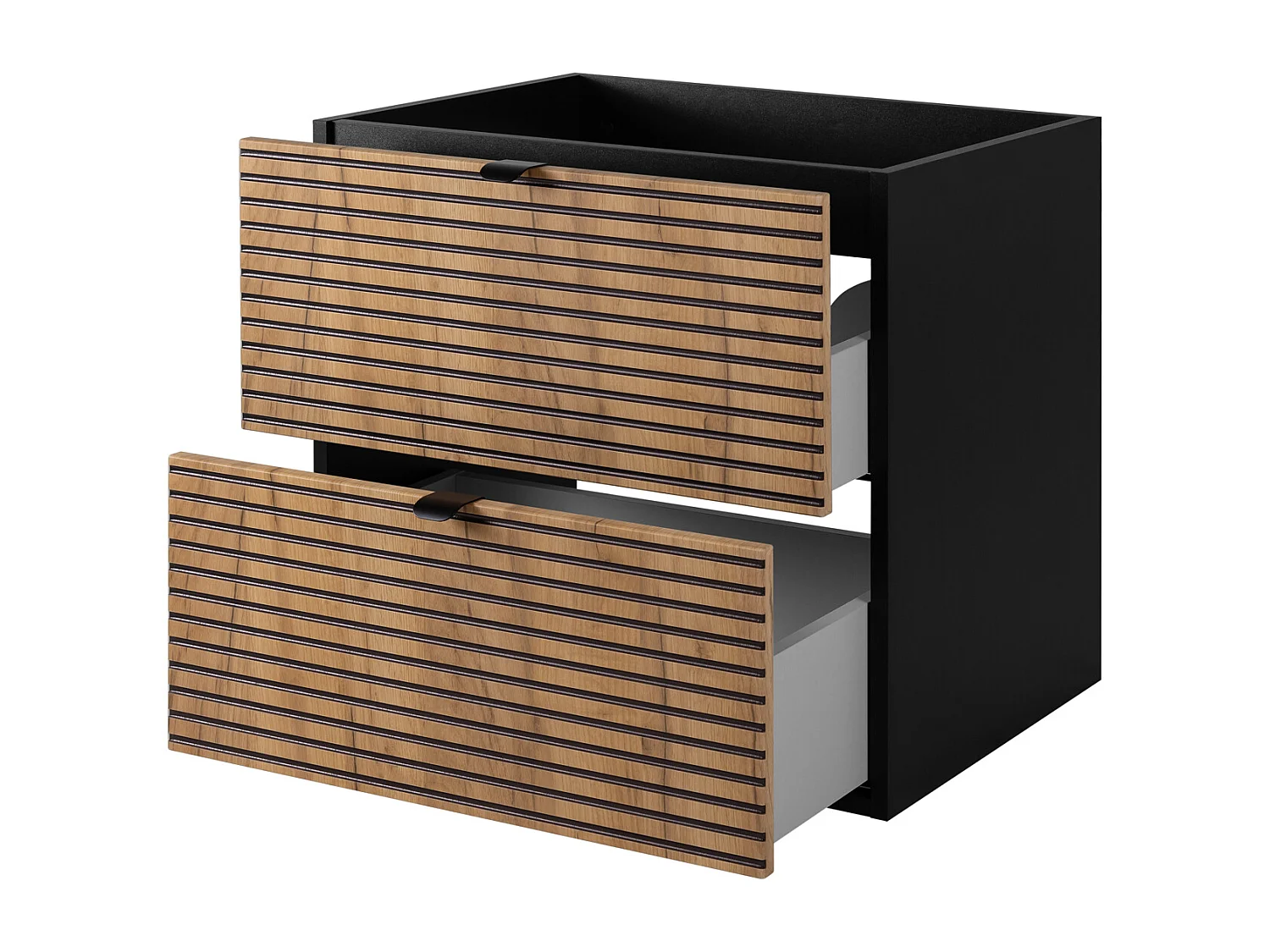 Meuble de salle de bain, Noir Mat, 60 x 57 x 46 cm