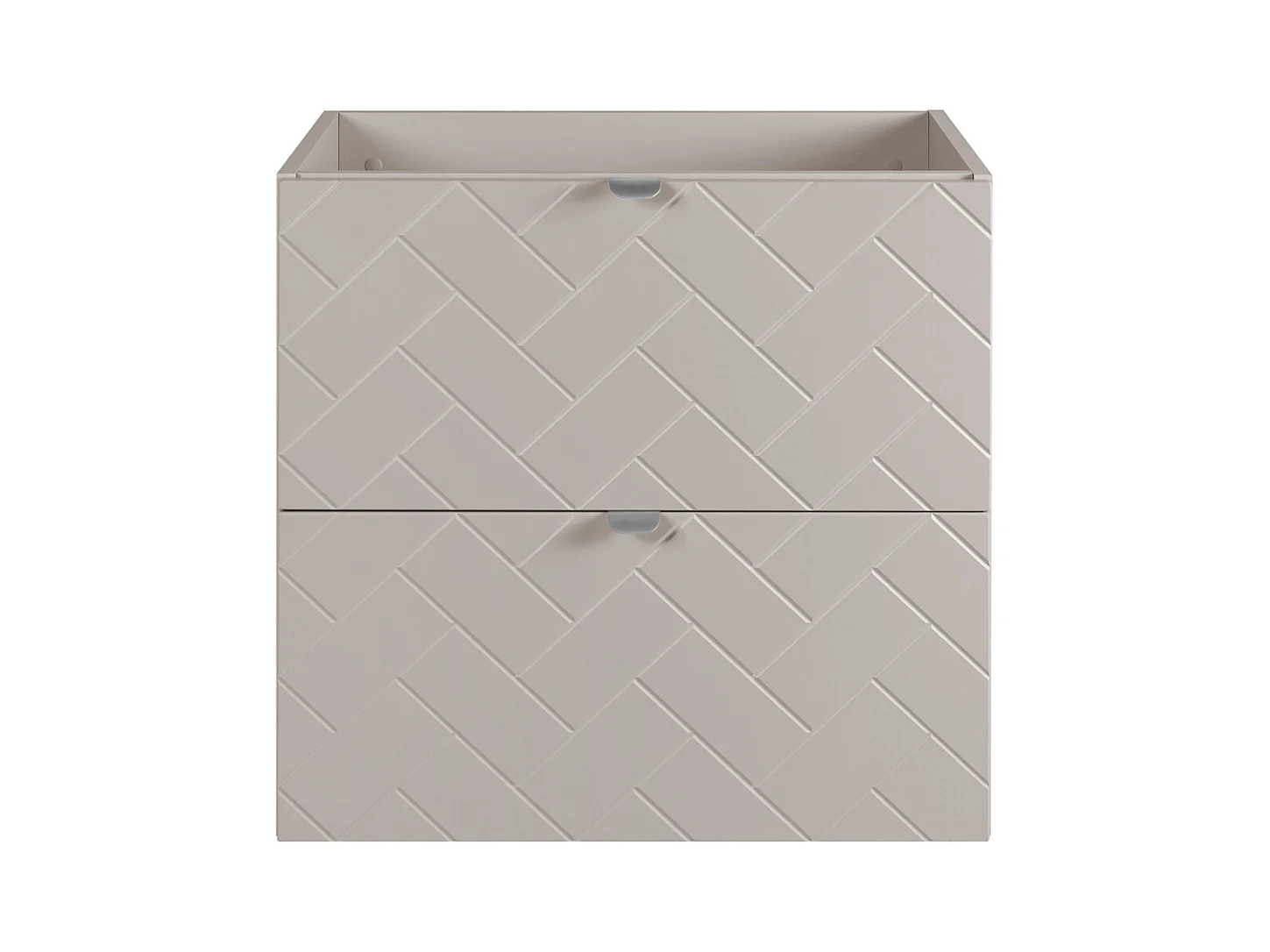 Badezimmermöbel, Kaschmir, 60 x 57 x 46 cm, silberne Griffe