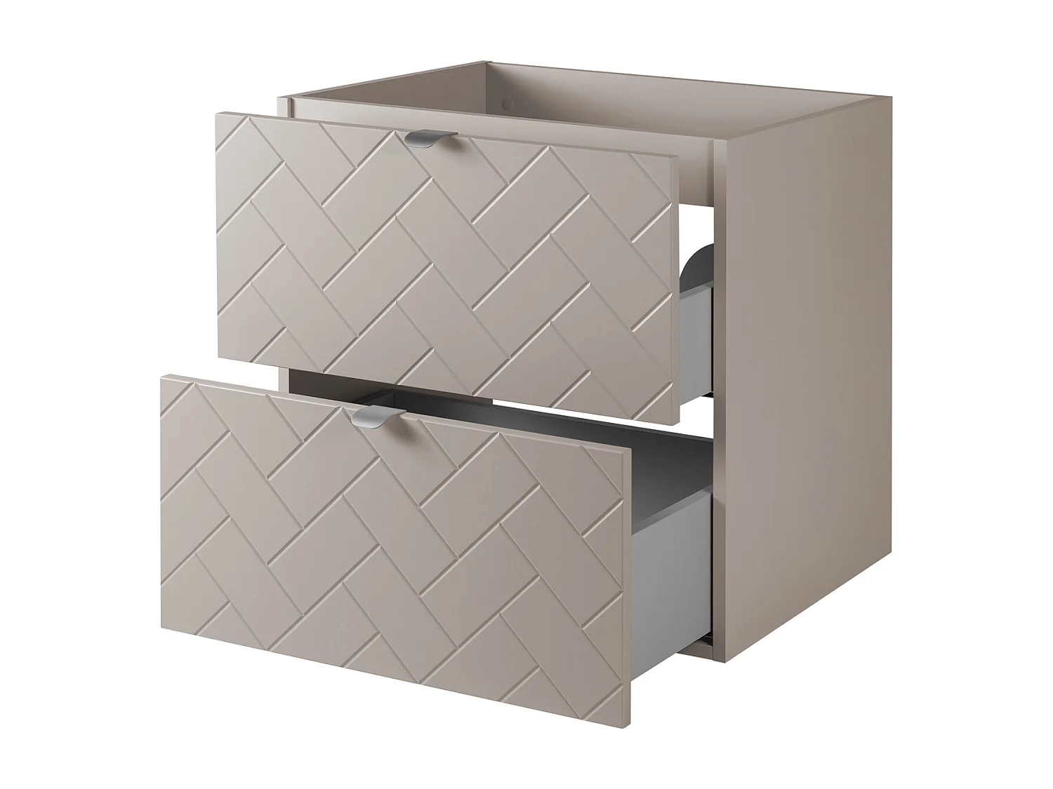 Meuble de salle de bain, Cachemire, 60 x 57 x 46 cm, poignées argentées