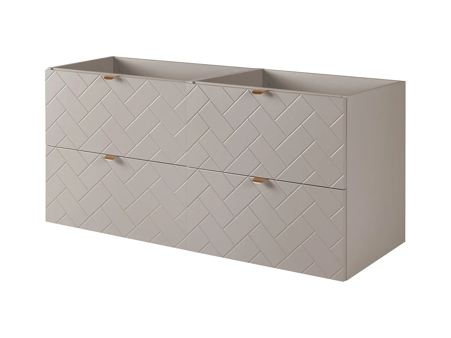 Meuble de salle de bain, Cachemire, 120 x 57 x 46 cm, poignées dorées