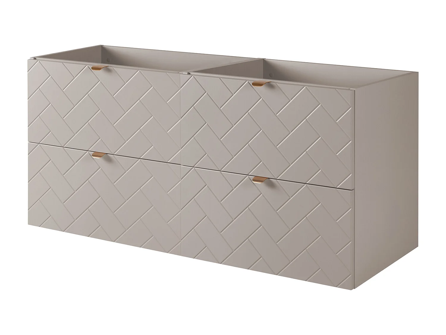 Meuble de salle de bain, Cachemire, 120 x 57 x 46 cm, poignées dorées